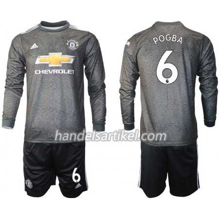 Manchester United Paul Pogba 6 Kinder Auswärts Trikotsatz 2020/21 Langarm (+ Kurze Hosen)